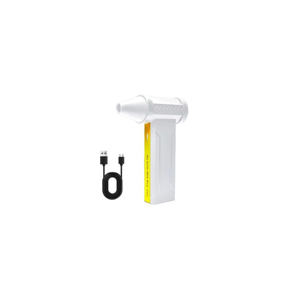 White 160000 Rpm Brushless Turbofan Handheld Jet Fan, Usb Rechargeable Portable Folding Fan For Outdoor Use 9050643664092