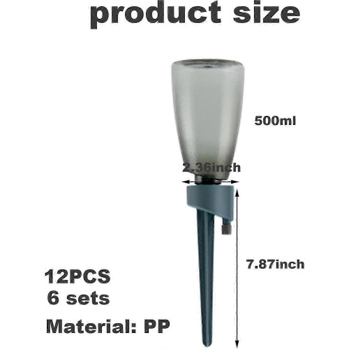 Plant Watering Devices 6pcs Automatic Drip Irrigation Kit with 500ml Bottles, Slow Release Valve 2