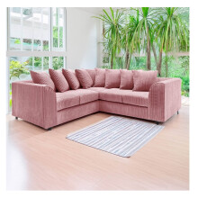 Jumbo Cord Scatter Back 2c2 Corner Sofa Pink