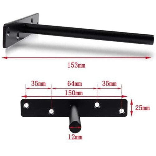 Invisible shelf bracket - Not specified - 4 pieces - Black - Metal - Easy assembly 1