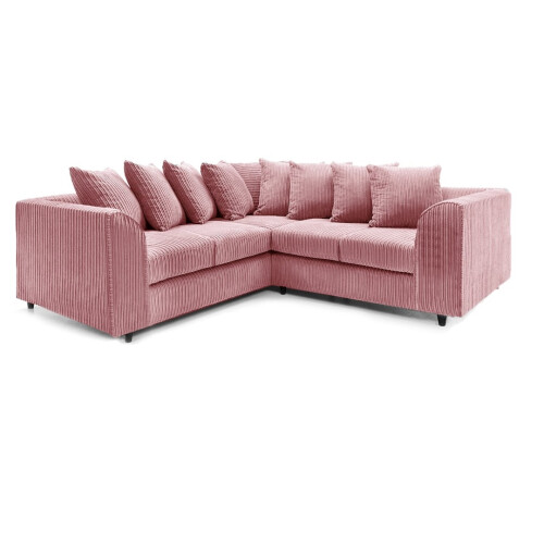 Furniture 786 Jumbo Cord Scatter Back 2c2 Corner Sofa Pink 1