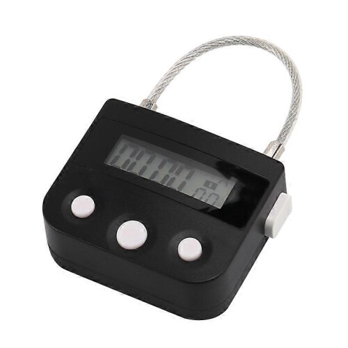Electronic Countdown Timer Lock USB Rechargeable 99H59M 130KG Pull IP4 Waterproof Black ABS Metal Household Temporary 2