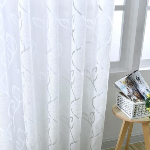 Set de 2 perdele transparente - Decor pentru casă - 100 x 250 cm - Alb 2