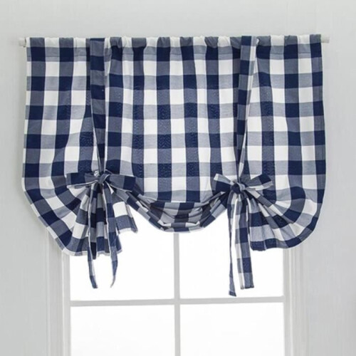 Curtains - Gingham - Valances - Blue - 80x140cm - Blackout - Country Style 2