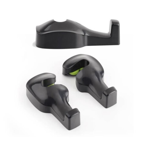 2pcs - set car headrest hooks universal car organizer hanger support hook black 1