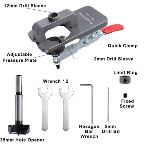 35mm hinge template, cabinet door hinge template, concealed hinge template, hole punch 1