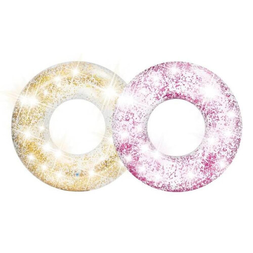 Glitter Oppblåsbar Flyteseng 119cm - - Intex 2