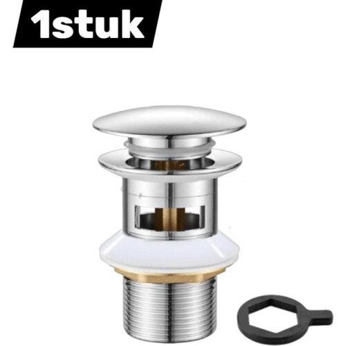 1 τεμάχιο - Τάπα αποστράγγισης - Τάπα αποστράγγισης λεκάνης με υπερχείλισ