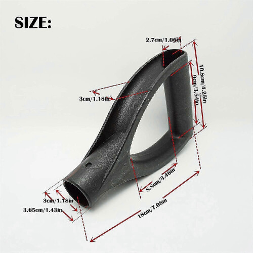 D Handle Compatible with Shovels and Forks, Plastic Replacement Grip 180mm x 108mm 1