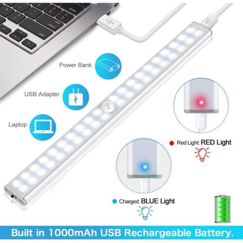 40 LED Closet Light, Wireless, USB Rechargeable, Magnetic, Motion Sensor, 4 Lighting Modes, Closet Light (2 pcs) 2