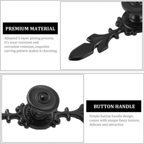 Set of 4 retro style door knobs, retro black aluminum cabinet knobs (black) 1