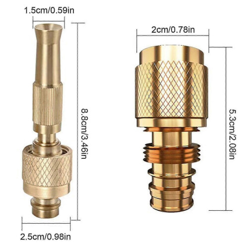 Solid Brass Garden Hose Nozzle with Adjustable Spray Patterns, Heavy Duty & Rust Resistant
