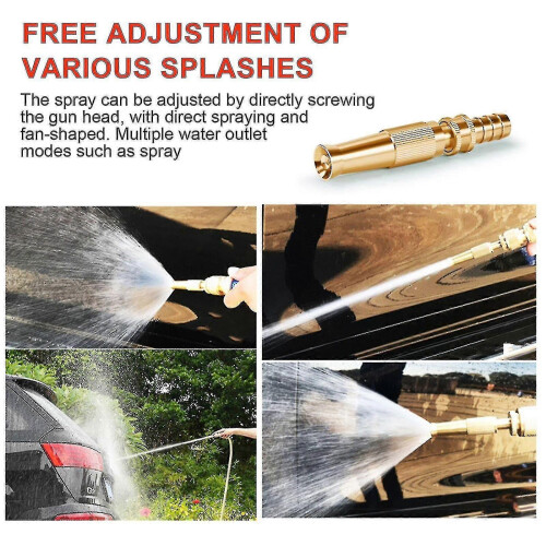 Solid Brass Garden Hose Nozzle with Adjustable Spray Patterns, Heavy Duty & Rust Resistant 2