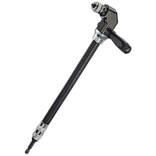 Flexible 1/4" right-angle drill/screwdriver attachment for woodworking 1