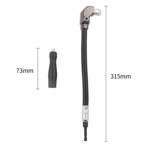 Flexible 1/4" right-angle drill/screwdriver attachment for woodworking 2