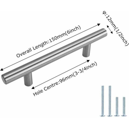 Møbelgreb - Sæt med 15 - Rustfrit stål - 96 mm center-til-center afstand - Moderne design 1