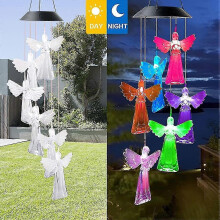 Solar-Windspiel mit farbwechselnden LED-Leuchten für Garten, Terrasse und Außendekoration
