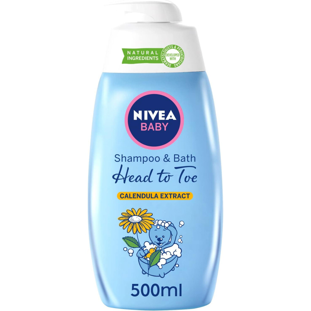 Nivea Baby Head To Toe Shampoo & Bath 500ml Calendula Extract Gentle Baby Wash