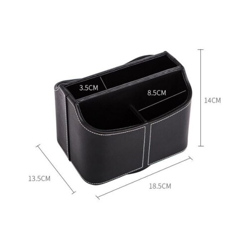 Rotating Remote Control Holder, Multimedia Organizer with 5 Compartments, Multifunctional Leather Desk Organizer, TV 2