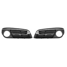 Car Front Bumper Fog Light Grille Cover with Bright Strip 51117342391 51117342392 for 5 Series F10 F11 F18 2014-2017