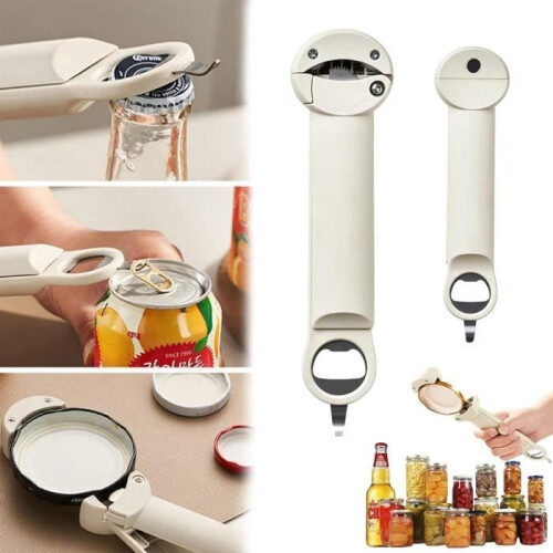 Screw-type jar opener, manual, adjustable multi-function bottle opener, can opener, multi-function can opener, kitchen utensil 2