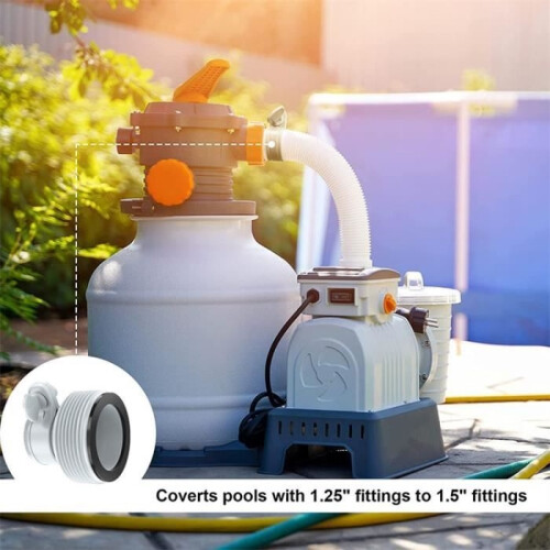 Intex Pool Hose Adapter - 2 Pack - Pump Accessory - 1.25" to 1.5" 2