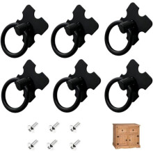 6 Pcs Black Vintage Furniture Handles, Drawer Ring Pull Handles, Antique Pull Handles, Furniture Knobs for Kitchen