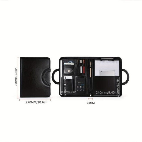 Zipped folder, leather document holder - multifunctional professional storage bag 1