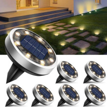 Sets Solar-Bodenleuchten, 8 wasserdichte LEDs (IP65), warmweiß