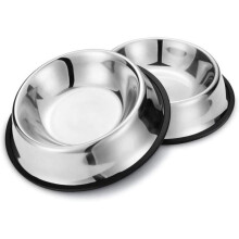 2er-Packung Edelstahl-Hundenäpfe mit rutschfestem Gummiboden, für Haustiere, 22 cm.
