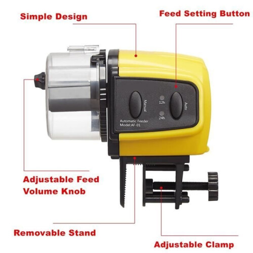 TEMPSA Automatic Fish Feeder with Adjustable Timer for Aquarium Food 1