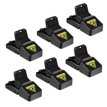 Set mit 6 wiederverwendbaren Mausefallen, Polycarbonat/ABS, 10,8 x 5 x 6,5 cm, schwarz