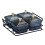 Divided Serving Platter with Lids Black 4-Bowl 2