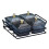 Divided Serving Platter with Lids Black 4-Bowl 3