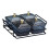 Divided Serving Platter with Lids Black 4-Bowl 4