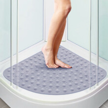 Αντιολισθητικό Γωνιακό Χαλί Ντους Γκρι Τρίγωνο 21"x21"