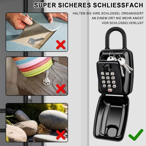 Bluetooth connected key box, wall-mounted, outdoor use, works with your smartphone 1