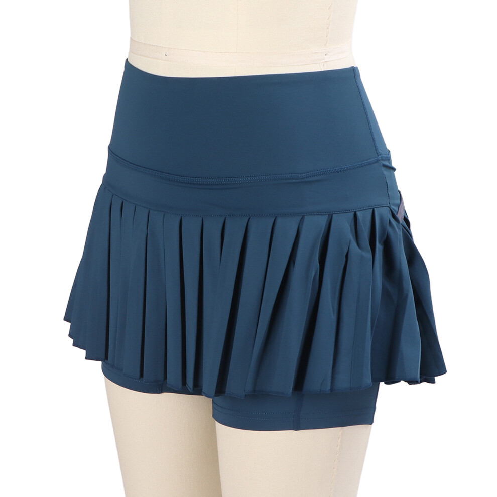 Dark Green Girls Pleated Skirt with Built-in