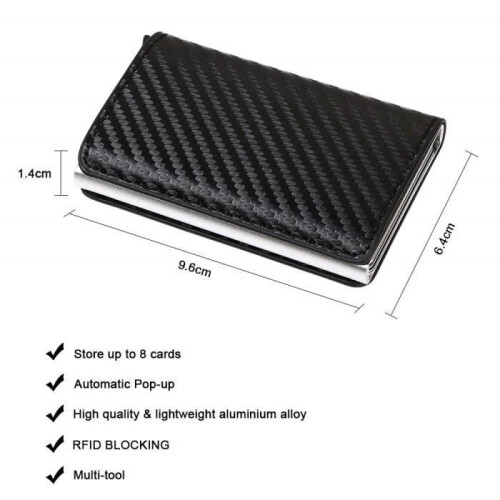 Credit Card Holder - RFID - Carbon Fiber - Automatic Pop-up - Black 2