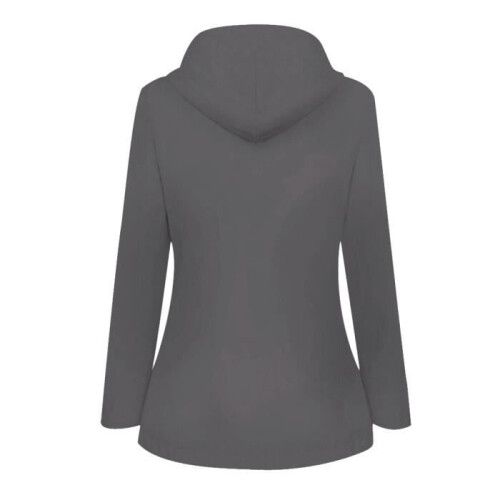 Women's Solid Outdoor Rain Jacket, Plus Size Waterproof with Hood, Windproof, Grey, Comforca 1