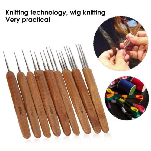 9-piece smooth braid hair weaving tool set, crochet dreadlock tool, knitting technology 1