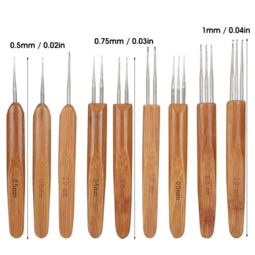 9-piece smooth braid hair weaving tool set, crochet dreadlock tool, knitting technology 2