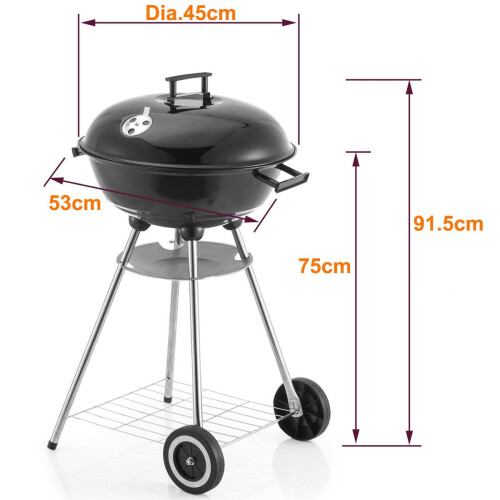 House of Home BBQ Kettle Charcoal Portable 45cm Grill Barbecue 1