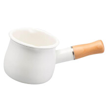 Enamel Milk Pan with Wooden Handle 550ml