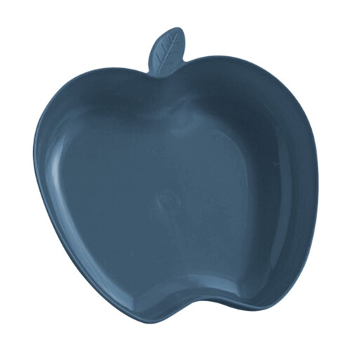 Apple-Shaped Plastic Plates Dishwasher Microwave Safe Blue