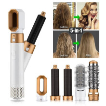 5-in-1 Hair Styler Airwrap Hot Air Brush and Hair Dryer with Straightener Attachment for Smooth Styling
