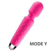 Mini vibrador recarregável por USB com 20 modos de vibração forte, massajador corporal portátil para mulheres, estimulaç
