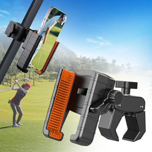 Suporte de telemóvel rotativo universal para carrinho de golfe, compatível com smartphones de 4,7 a 7,2 polegadas, acess