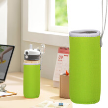 Funda aislante plegable de neopreno para botella de agua, color verde, 1 unidad.