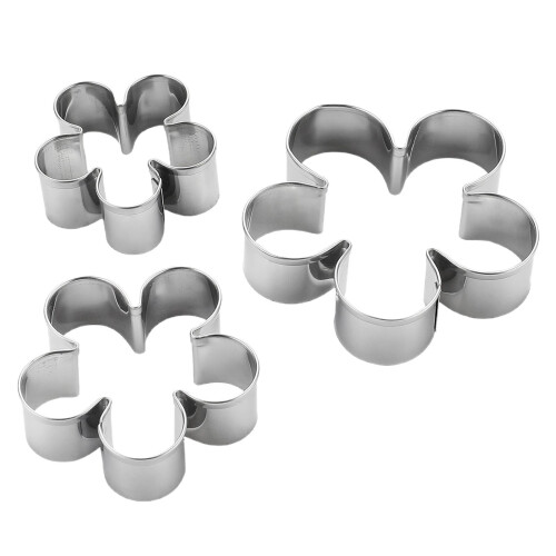 3-teiliges Set Blumenausstecher aus Edelstahl